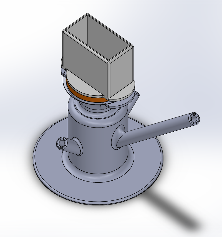 CAD model of a dissolution and permeation cell
